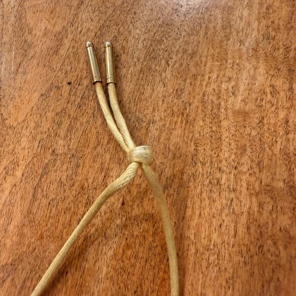 Adorable Porcelain Butterfly Pendant on Yellow Silky Cord Long Necklace - Picture 5 of 5